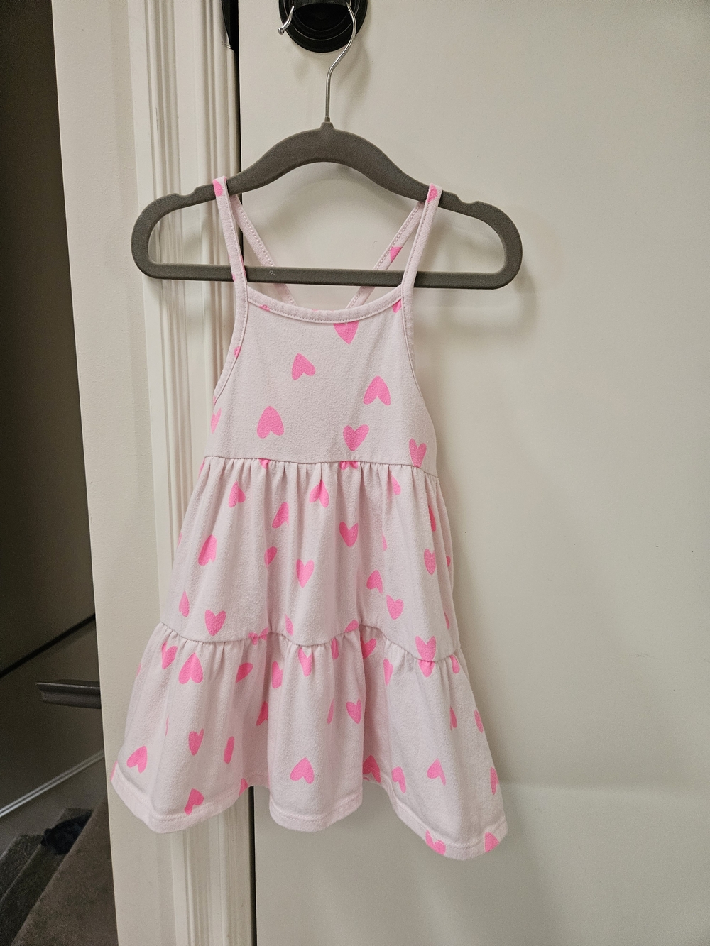 Cat & Jack Pink Heart Tiered Sundress